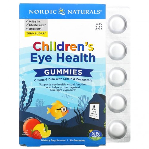 Nordic Naturals, 칠드런스 아이 헬스 구미젤리, 만 2~12세, 딸기 레모네이드 맛, 구미젤리 30개