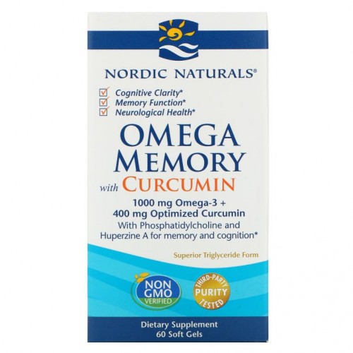 Nordic Naturals, 커큐민 함유 오메가 메모리, 500 mg, 소프트젤 60정