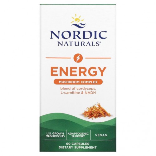 Nordic Naturals, 에너지 버섯 복합체, 캡슐 60정