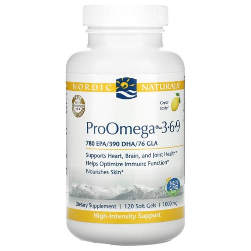 Nordic Naturals, 프로오메가 3-6-9, 레몬, 1,000mg, 소프트젤 120정