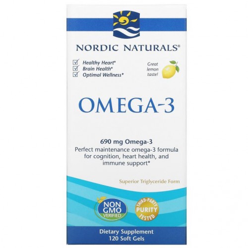Nordic Naturals, 오메가3, 레몬, 345 mg, 소프트젤 120정