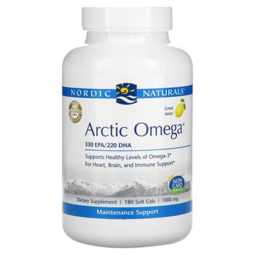 Nordic Naturals, Arctic Omega, 레몬, 1,000mg, 소프트젤 180정