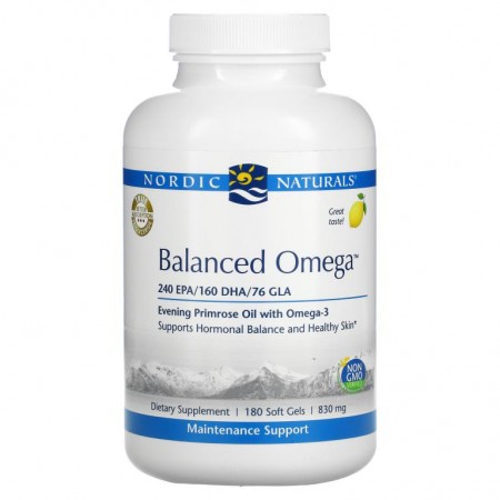 Nordic Naturals, Balanced Omega, 레몬 맛, 830mg, 소프트젤 180정