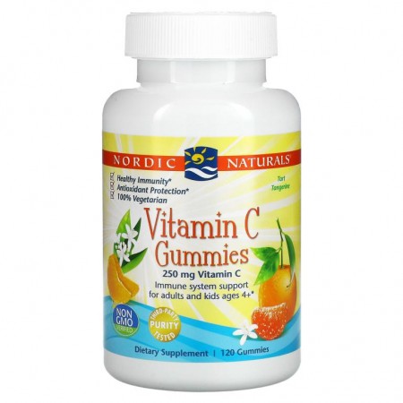 Nordic Naturals, 비타민 C의 껌, 귤, 250mg, 120껌