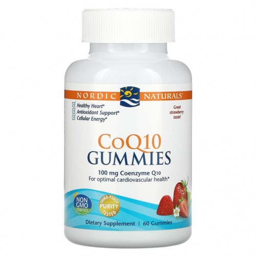 Nordic Naturals, CoQ10, 딸기, 100mg, 구미젤리 60개