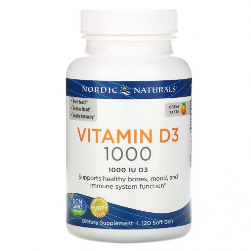Nordic Naturals, 비타민D3, 오렌지, 1,000IU, 120정