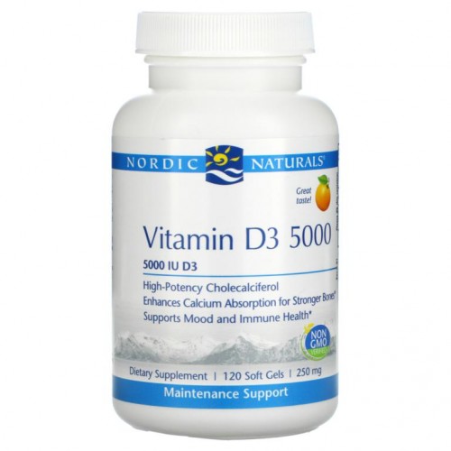 Nordic Naturals, 비타민D3 5000, 오렌지, 5,000IU, 소프트젤 120정