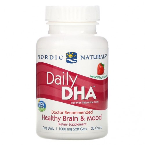 Nordic Naturals, 데일리 DHA, 딸기, 1000 mg, 30 소프트 젤