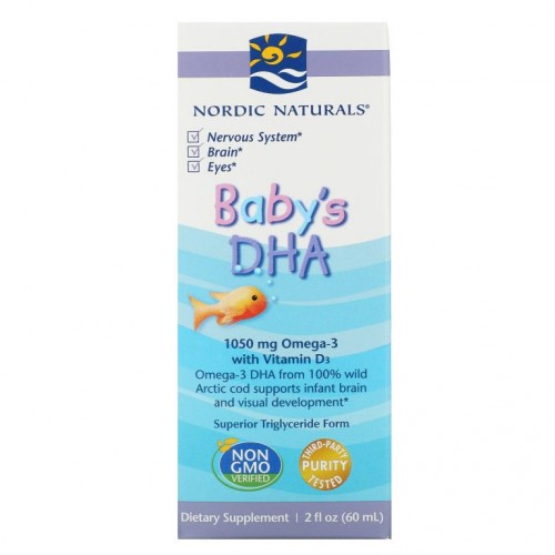 Nordic Naturals, 영아용 DHA, 비타민D3 함유, 1,050mg, 60ml(2fl oz)