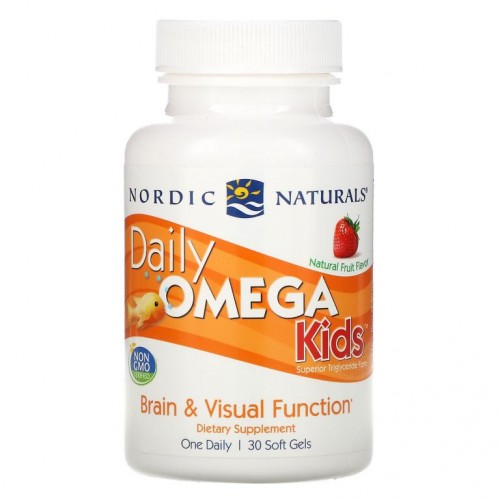 Nordic Naturals, Daily Omega Kids, 천연 과일 맛, 340mg, 츄어블 소프트젤 30정