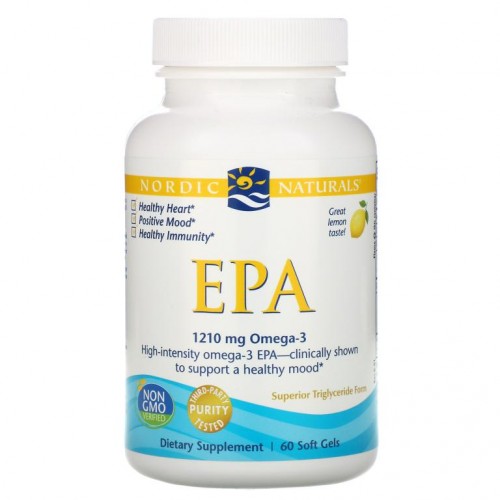 Nordic Naturals, EPA, 레몬, 605 mg, 60 소프트젤