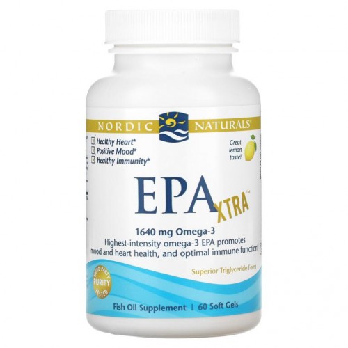 Nordic Naturals, EPA Xtra, 레몬 향, 820mg, 소프트젤 60정