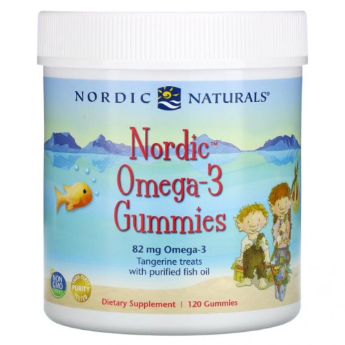 Nordic Naturals, Nordic 오메가3 구미젤리, 탠저린 트리츠, 41mg, 구미젤리 120개