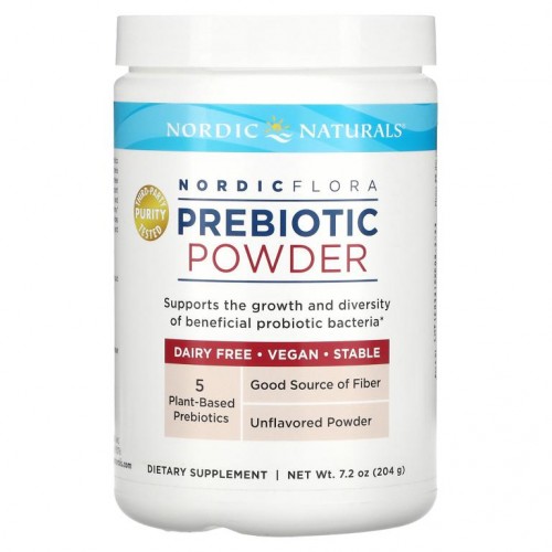 Nordic Naturals, Nordic Flora 프리바이오틱 분말, 무맛, 204g(7.2oz)