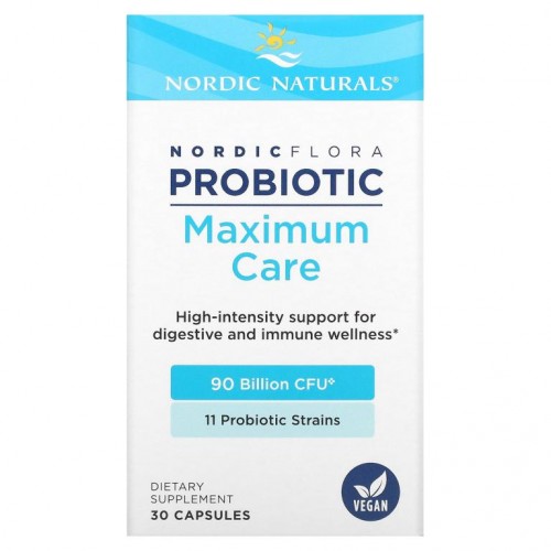 Nordic Naturals, Nordic Flora 프로바이오틱, 맥시멈 케어, 900억CFU, 캡슐 30정
