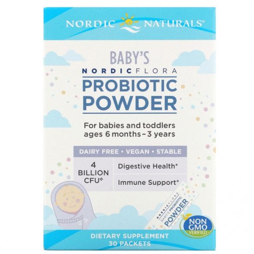 Nordic Naturals, Nordic Flora 아기용 프로바이오틱 파우더, 만 6개월~3세, 40억 CFU, 30팩