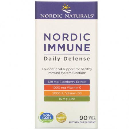 Nordic Naturals, Nordic Immune 데일리 디펜스, 소프트젤 90정