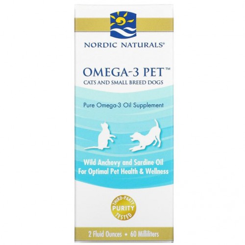 Nordic Naturals, Omega-3 Pet, 반려묘 및 소형 반려견, 60ml(2fl oz)