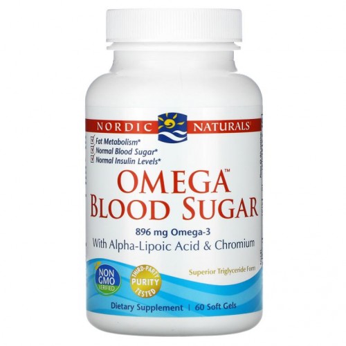 Nordic Naturals, Omega Blood Sugar, 448 mg, 소프트젤 60정