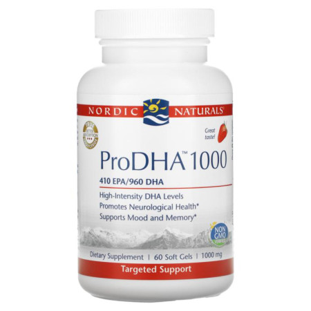 Nordic Naturals, ProDHA 1000, 딸기, 1,000 mg, 60 소프트젤