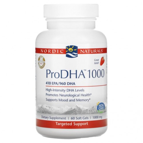 Nordic Naturals, ProDHA 1000, 딸기, 1,000 mg, 60 소프트젤