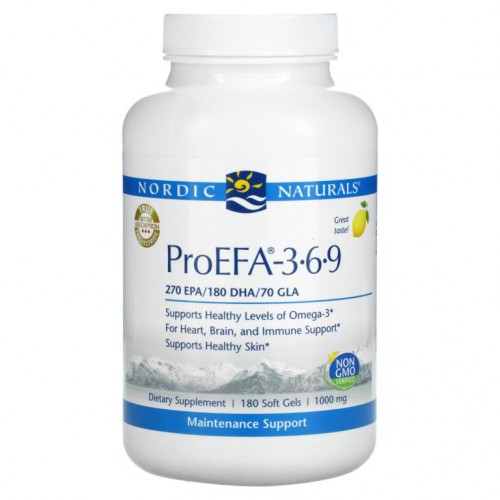 Nordic Naturals, ProEFA - 3-6-9, 레몬, 1,000mg, 소프트젤 180정