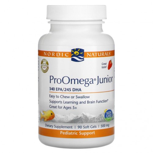 Nordic Naturals, ProOmega 주니어, 딸기, 340 mg, 소프트젤 90정
