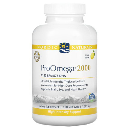 Nordic Naturals, ProOmega 2000, 레몬, 1,250mg, 소프트젤 120정
