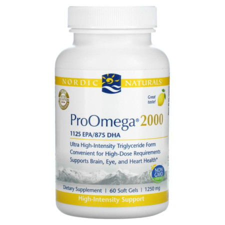 Nordic Naturals, ProOmega 2000, 레몬, 1,250mg, 소프트젤 60정