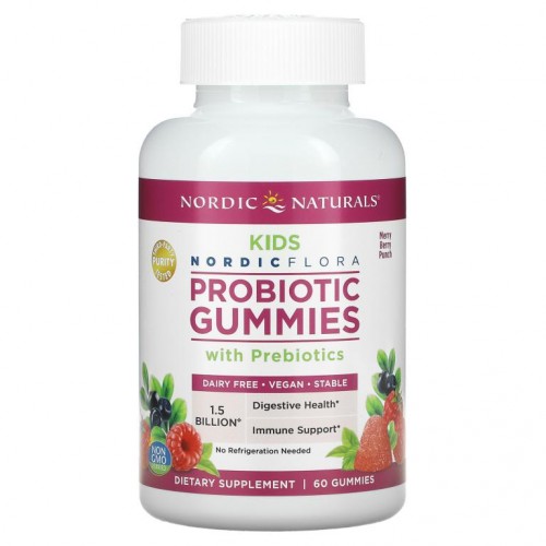 Nordic Naturals, Probiotic Gummies Kids, 메리 베리 펀치, 구미젤리 60개