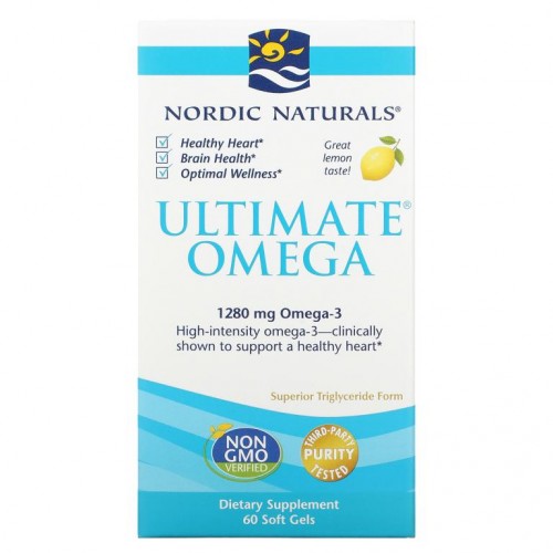 Nordic Naturals, Ultimate Omega, 레몬 맛, 640mg, 소프트젤 60정