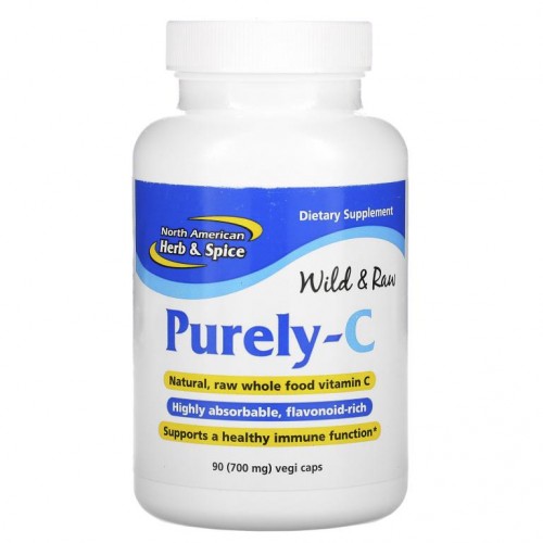 North American Herb & Spice, Purely-C, 700mg, 베지 캡슐 90정