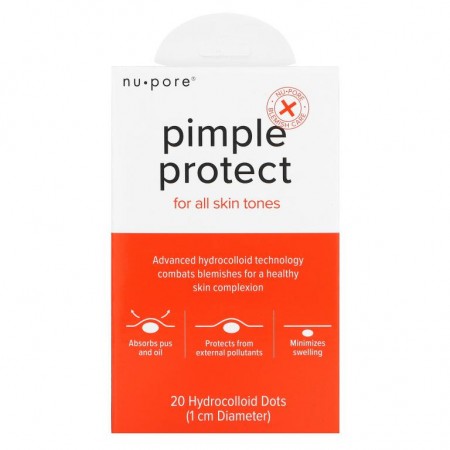 Nu-Pore, 뾰루지 보호, 하이드로콜로이드 원형 패치 20개