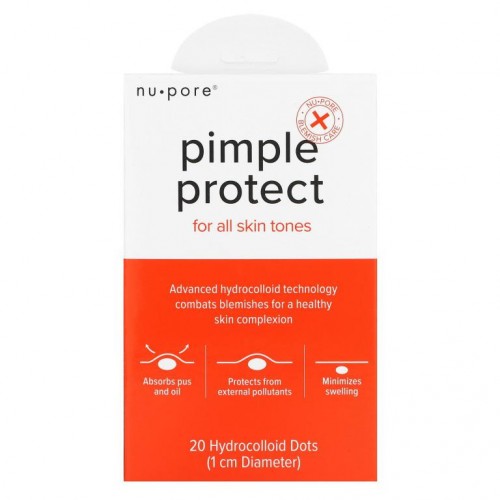 Nu-Pore, 뾰루지 보호, 하이드로콜로이드 원형 패치 20개