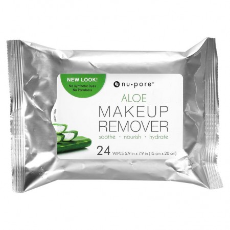 Nu-Pore, 알로에 메이크업 리무버, 티슈 24매