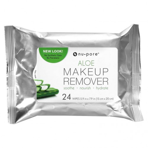 Nu-Pore, 알로에 메이크업 리무버, 티슈 24매
