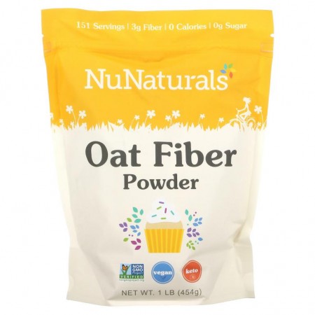 NuNaturals, 귀리 섬유소, 454g(1lb)