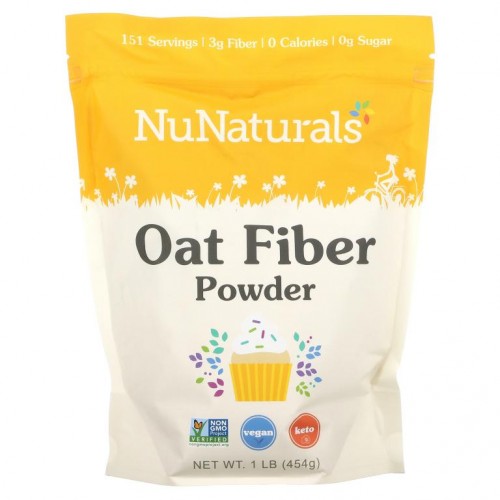 NuNaturals, 귀리 섬유소, 454g(1lb)