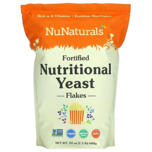 NuNaturals, 강화 영양 효모 플레이크, 680g(24oz)