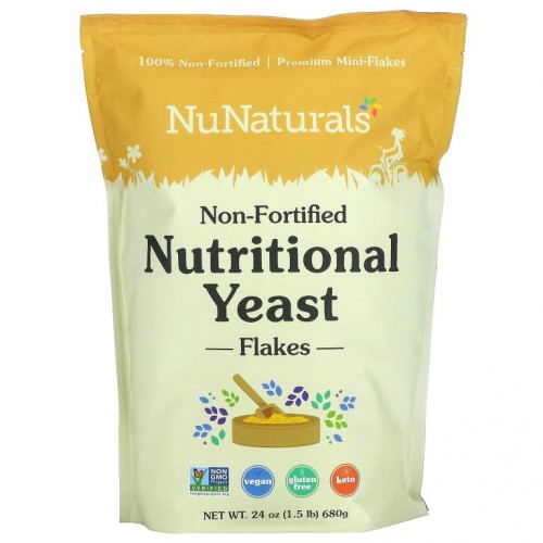 NuNaturals, 비강화 영양 효모 플레이크, 680g(24oz)