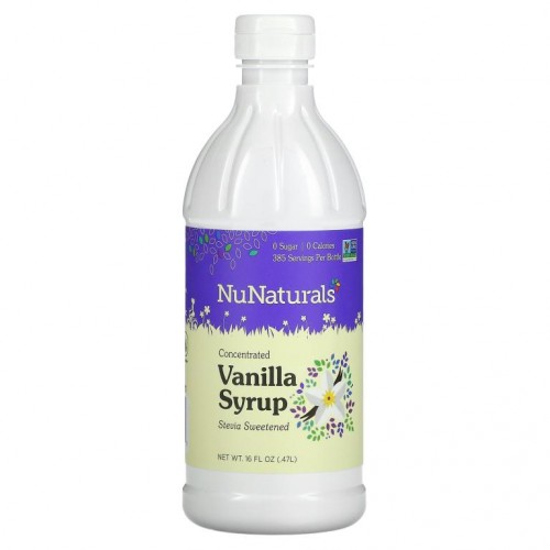 NuNaturals, NuStevia, 바닐라 시럽, 0.47L(16fl oz)
