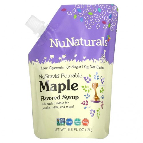 NuNaturals, NuStevia, 부어 먹을 수 있는 메이플 맛 시럽, 0.2l(6.6fl oz)