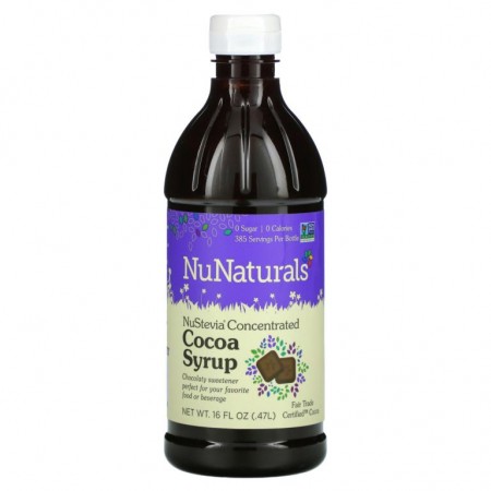 NuNaturals, NuStevia 농축 코코아 시럽, 0.47l(16fl oz)