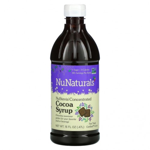 NuNaturals, NuStevia 농축 코코아 시럽, 0.47l(16fl oz)