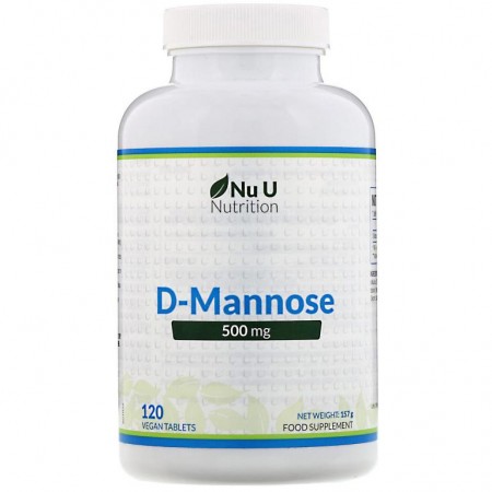 Nu U Nutrition, D-마노스, 500mg, 120 식물성 태블릿
