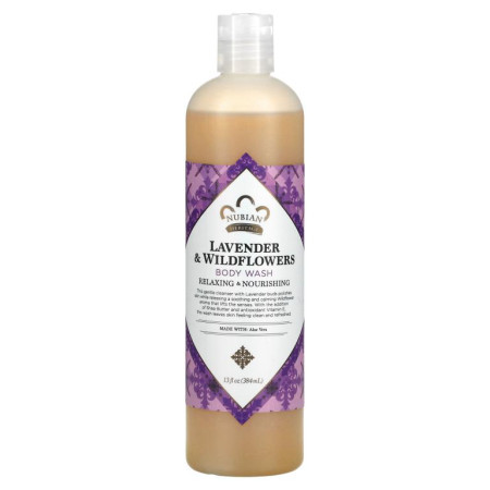 Nubian Heritage, 바디 워시, 라벤더 & 들꽃, 13 액상 온스 (384 ml)