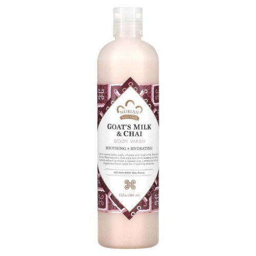 Nubian Heritage, 바디 워시, 염소 우유 및 차이, 13 fl oz (384 ml)