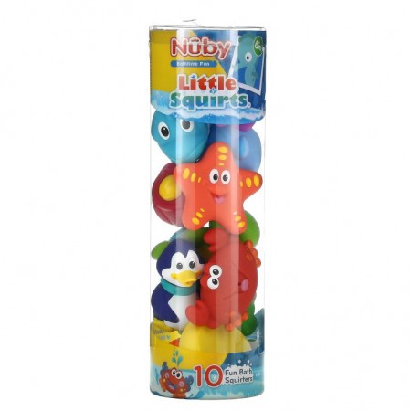 Nuby, Little Squirts, Fun Bath Squirters, 6+m, 10 Pieces
