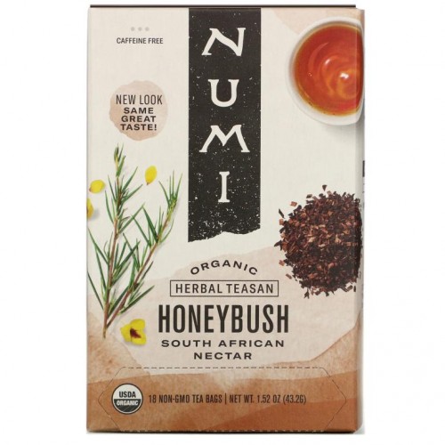 Numi Tea, 유기농 허브티, 허니부시, 카페인 무함유, 티백 18개입, 43.2g(1.52oz)