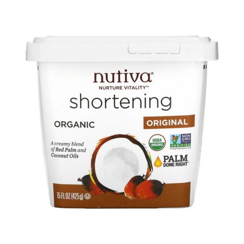 Nutiva, 유기농 쇼트닝, 오리지널, 레드팜 및 코코넛 오일, 15oz(425g)